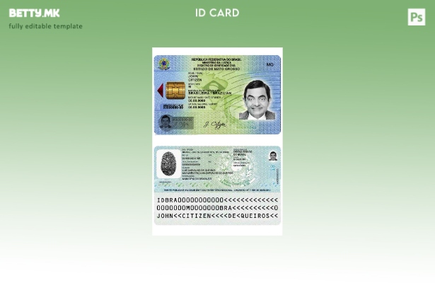 Шаблон за ID на Бразил во модерен стил (од ).